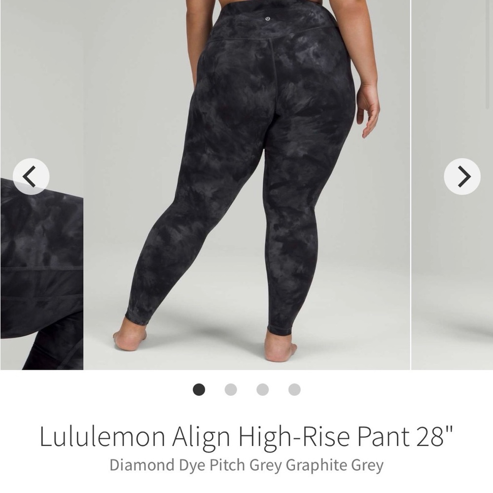 Lululemon Align High Rise Pants 28” 
Color: patch grey/graphite grey
Size: 4